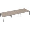 6 Person Double Bench Desk with Cut Out, Silver/Grey Oak, 1400 x 800mm thumbnail-0