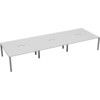 6 Person Double Bench Desk with Cut Out, Silver/White, 1400 x 800mm thumbnail-0