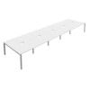 10 Person Double Bench Desk with Cut Out, Silver/White, 1400 x 800mm thumbnail-0