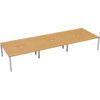 6 Person Double Bench Desk with Cut Out, White/Beech, 1400 x 800mm thumbnail-0