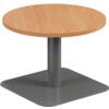 Circular Contract Table, Beech/Silver, 430mm High thumbnail-0