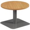 Circular Contract Table, Oak/Silver, 430mm High thumbnail-0