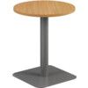 Circular Contract Table, Oak/Silver, 725mm High thumbnail-0