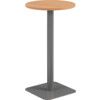 Circular Contract Table, Beech/Silver, 1105mm High thumbnail-0