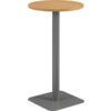 Circular Contract Table, Oak/Silver, 1105mm High thumbnail-0