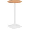 Circular Contract Table, Beech/White, 1105mm High thumbnail-0