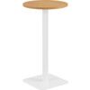 Circular Contract Table, Oak/White, 1105mm High thumbnail-0