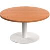 Circular Contract Table, Beech/White, 430mm High thumbnail-0