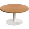 Circular Contract Table, Oak/White, 430mm High thumbnail-0