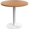 Circular Contract Table, Oak/White, 725mm High thumbnail-0