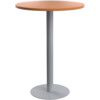 Circular Contract Table, Beech/Silver, 1105mm High thumbnail-0