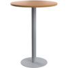 Circular Contract Table, Oak/Silver, 1105mm High thumbnail-0