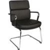 Deco Visitors Chair Cantilever Faux Leather Black thumbnail-0