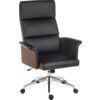 Elegance Executive High Backed Leather Look Chair Black thumbnail-0