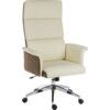 Elegance Executive High Backed Leather Look Chair Cream thumbnail-0