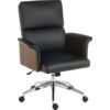 Elegance Executive Medium Backed Leather Look Chair Black thumbnail-0