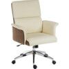 Elegance Executive Medium Backed Leather Look Chair Cream thumbnail-0