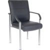 GREENWICH RECEPTION CHAIR LEATHER FACED BLACK thumbnail-0