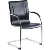 GUEST VISTORS CHAIR LEATHER LOOK CANTILEVER BLACK thumbnail-0