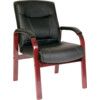 Kingston Visitors Chair Leather Faced Mahogany/Black thumbnail-0