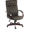 Warwick Button Back Leather Chair Mahogany/Brown thumbnail-0