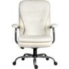 GOLIATH HEAVY DUTY 24HR LEATHER FACED EXECUTIVE CHAIR WHITE thumbnail-1