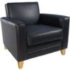 NEWPORT LEATHER FACED RECEPTION ARMCHAIR BLACK thumbnail-0