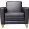 NEWPORT LEATHER FACED RECEPTION ARMCHAIR BLACK thumbnail-1