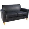 NEWPORT LEATHER FACED RECEPTION SOFA BLACK thumbnail-0