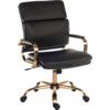 VINTAGE LEATHER LOOK EXECUTIVE CHAIR BLACK thumbnail-0