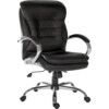 GOLIATH LIGHT LEATHER FACED EXECUTIVE CHAIR BLACK thumbnail-0