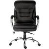 GOLIATH LIGHT LEATHER FACED EXECUTIVE CHAIR BLACK thumbnail-1