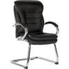 GOLIATH LIGHT LEATHER FACED VISITORS CHAIR BLACK thumbnail-0