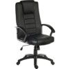 LEADER LEATHER FACED EXECUTIVE ARMCHAIR BLACK thumbnail-0