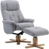 DENVER RECLINER & FOOTSTOOL LIGHT GREY thumbnail-0