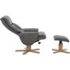 MONTREAL LEATHER LOOK RECLINER & FOOTSTOOL GREY/NATURAL thumbnail-2