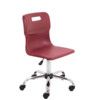 TITAN SENIOR SWIVEL CHAIR 11+ YEARS WITH CASTORS - BURGUNDY thumbnail-0