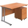 WINDSOR PLUS 1200mm C/LEVER STDDESK2DR PED BEECH thumbnail-0