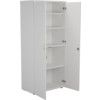 Wooden Cupboard, White, 4 Shelves, 1800mm High thumbnail-1