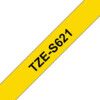 Black on Yellow Strong Adhesive Labelling Tape, 9mm x 8M, TZES621 thumbnail-0