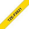 Black on Yellow Flexible ID Labelling Tape, 9mm x 8M, TZEFX261 thumbnail-0