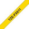 Black on Yellow Flexible ID Labelling Tape, 6mm x 8M, TZEFX611 thumbnail-0