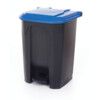 BLUE PEDAL BIN WITH COLOURED LID - 50L thumbnail-0