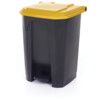 YELLOW  PEDAL BIN WITH COLOURED LID - 50L thumbnail-0