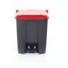 RED/ORANGE PEDAL BIN WITH COLOURED LID - 30L thumbnail-0