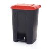 RED/ORANGE PEDAL BIN WITH COLOURED LID - 80L thumbnail-0