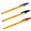 Orange, Ballpoint Pen, Red, Non-Retractable, Fine, 0.3mm Line Width, Non-Refillable, 20 Pack thumbnail-1