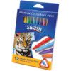 Komfigrip Series, Fibre Tip Pen, Assorted Colours, Medium Tip Size, 2mm Line Width, Pack of 12 thumbnail-0