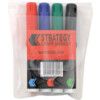 Flipchart Marker Pen, Assorted, Broad, Bullet, Non-Retractable, 4 Pack thumbnail-0