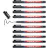 141, OHP Marker Pen, Black, Fine, Bullet, Non-Retractable, 10 Pack thumbnail-0